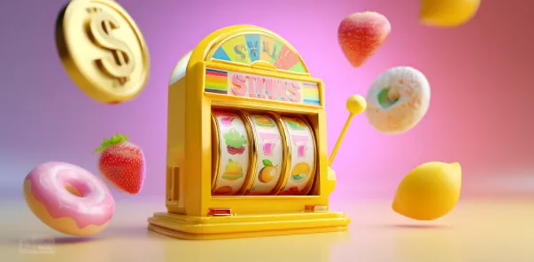 Fruchtiger Slot-Automat mit Goldmünze im Golden Star Casino Spaß